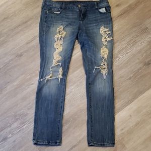 Decree jeans destroyed distressed jeans size 13